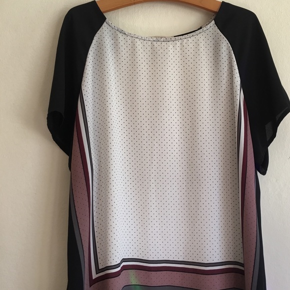 LOFT sheer polka dot short sleeve blouse SZ LP - Picture 1 of 7